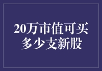 股市新手看过来！20万市值能买多少新股？