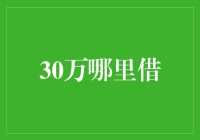 30万借款渠道大揭秘：从银行贷款到民间借贷全攻略