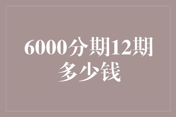 6000分期12期多少钱