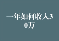 一年如何收入30万：策略与建议