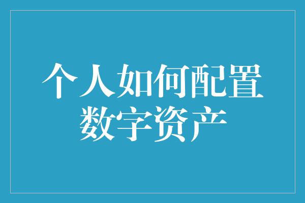 个人如何配置数字资产