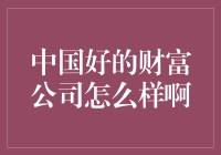 中国好的财富公司到底怎么样呢？