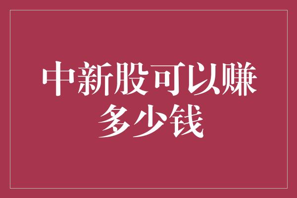 中新股可以赚多少钱