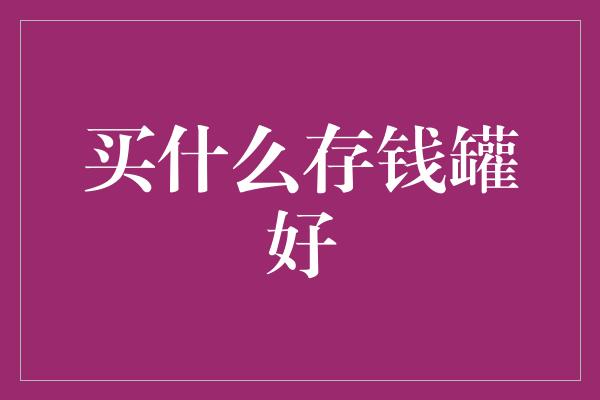 买什么存钱罐好