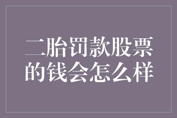 二胎罚款股票的钱会怎么样