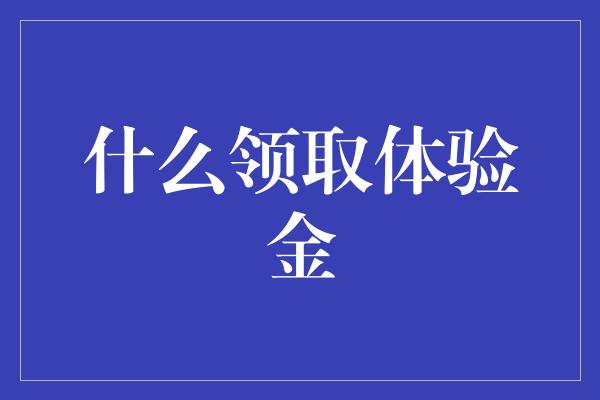 什么领取体验金