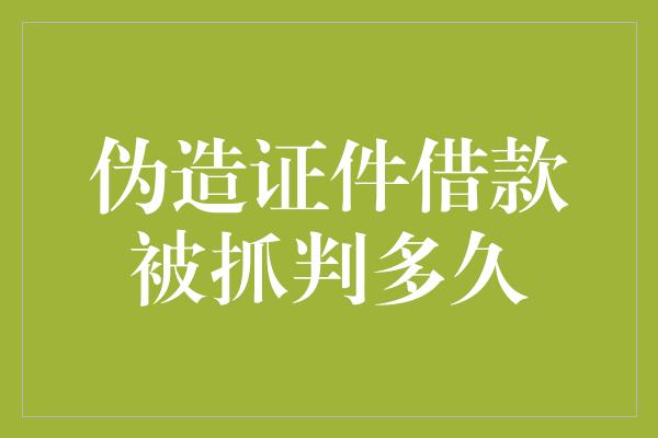 伪造证件借款被抓判多久