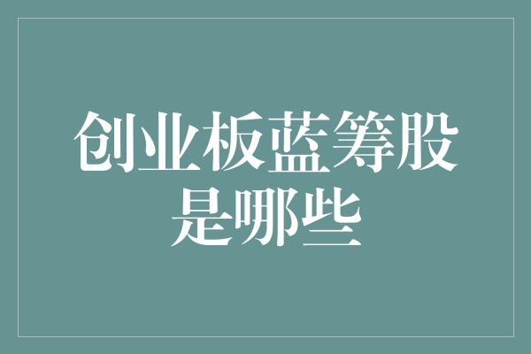 创业板蓝筹股是哪些