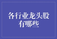 不容错过的各行业龙头股概览：制造、科技、金融、医疗全方位覆盖