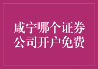 咸宁哪个证券公司开户免费？我来给你安利一下！