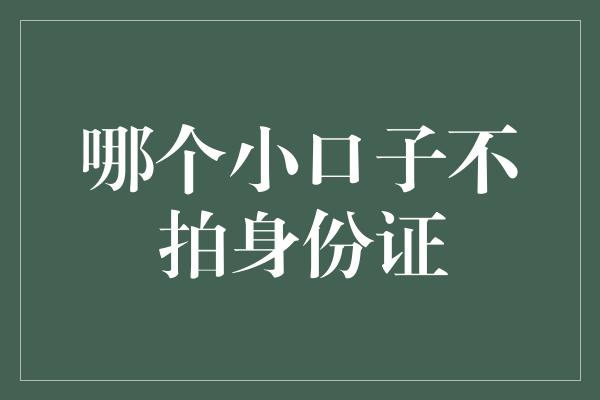 哪个小口子不拍身份证