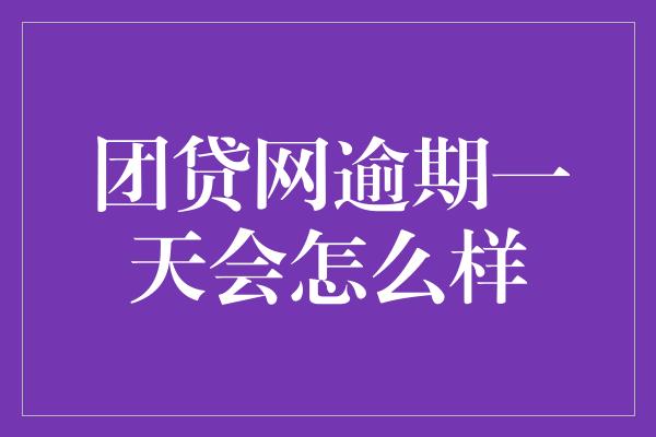 团贷网逾期一天会怎么样