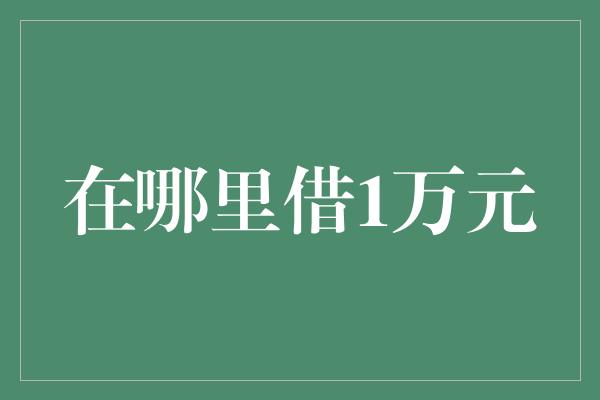 在哪里借1万元