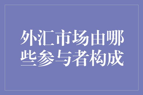 外汇市场由哪些参与者构成