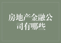 房地产金融公司的多元形态与市场细分