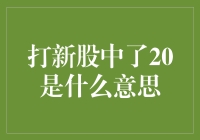 打新股中了20是什么意思？原来中了20元！