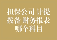 担保公司作为财务主体：拨备计提与财务报表科目的逻辑贯通