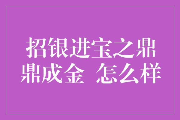 招银进宝之鼎鼎成金  怎么样