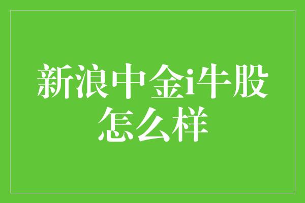 新浪中金i牛股怎么样