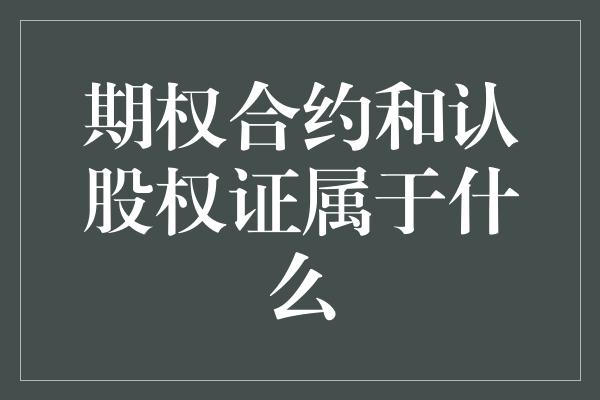 期权合约和认股权证属于什么