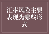 汇率风险的主要表现形式：企业财务稳健的隐形障碍