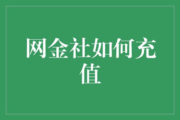 网金社如何充值