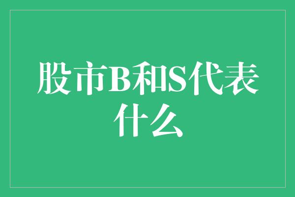 股市B和S代表什么