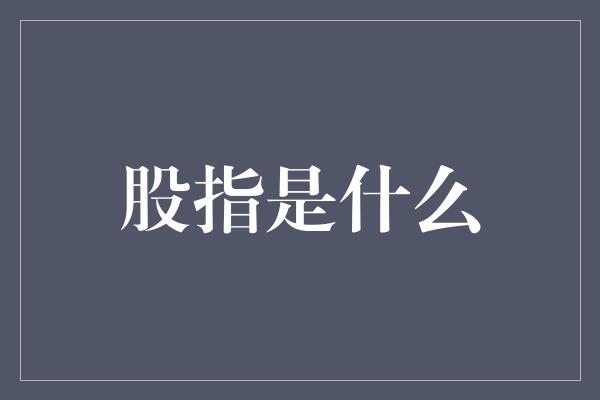 股指是什么