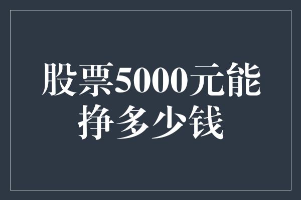 股票5000元能挣多少钱