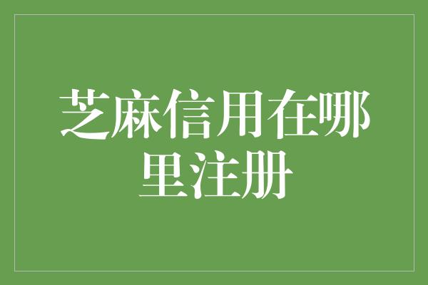 芝麻信用在哪里注册