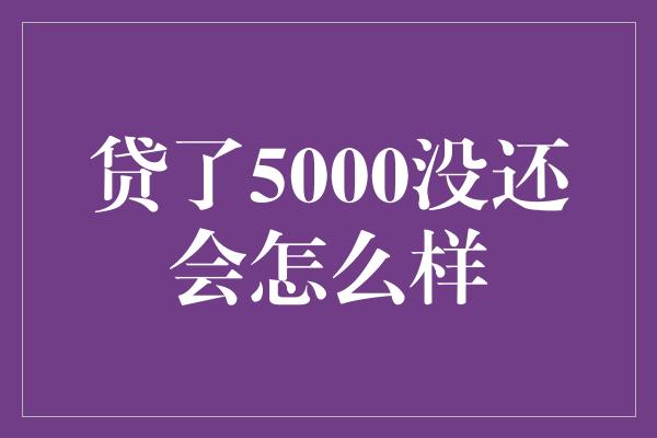 贷了5000没还会怎么样