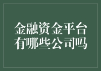 金融资金平台：哪些公司值得关注